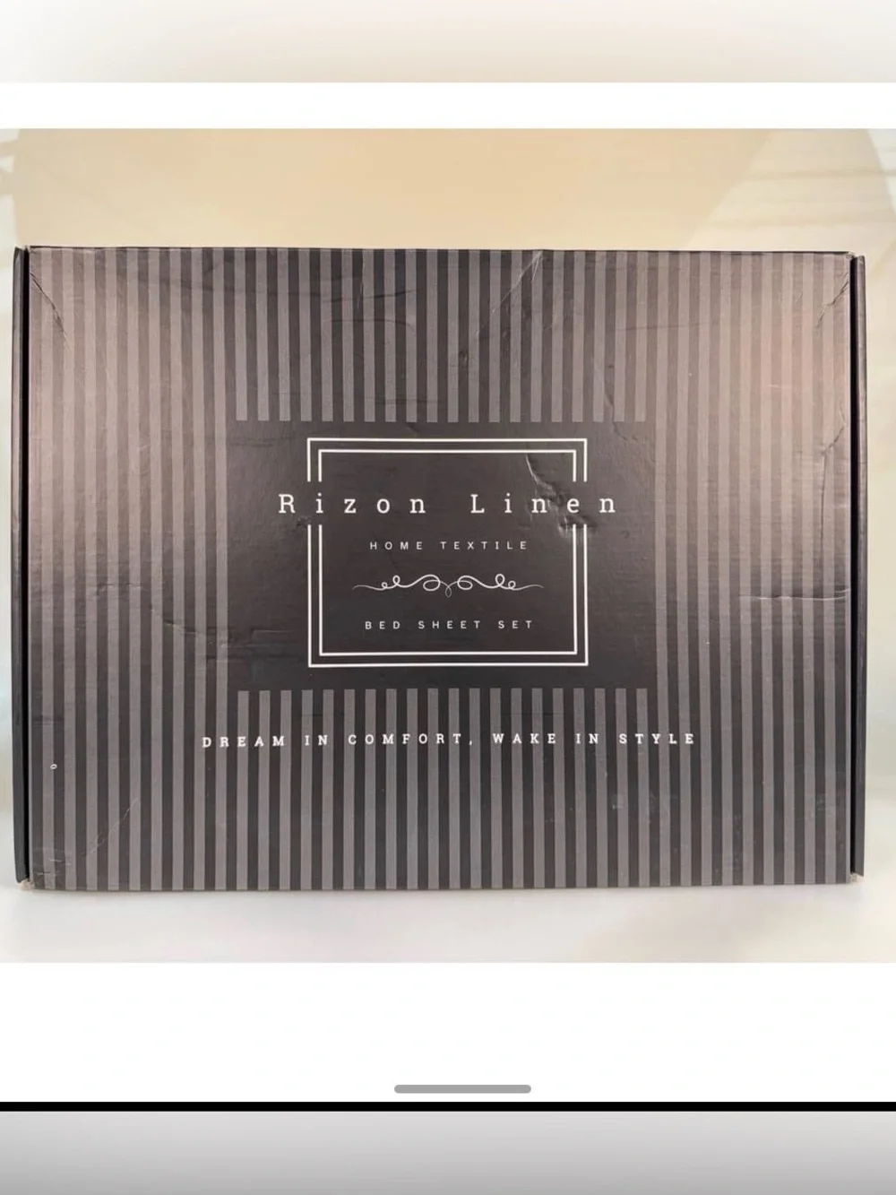 Queen White Sheet Set Damask Stripe 100% Cotton Sateen 4 piece set Oeko Tek